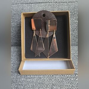 Rose Gold Contemporary Statement Earrings